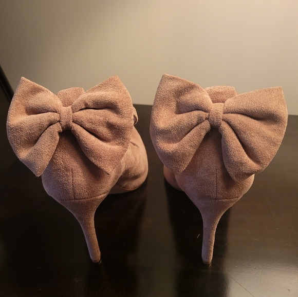 Womens High Heels w/Bow Tie Back & Ankle Strap - Picture 8 of 9